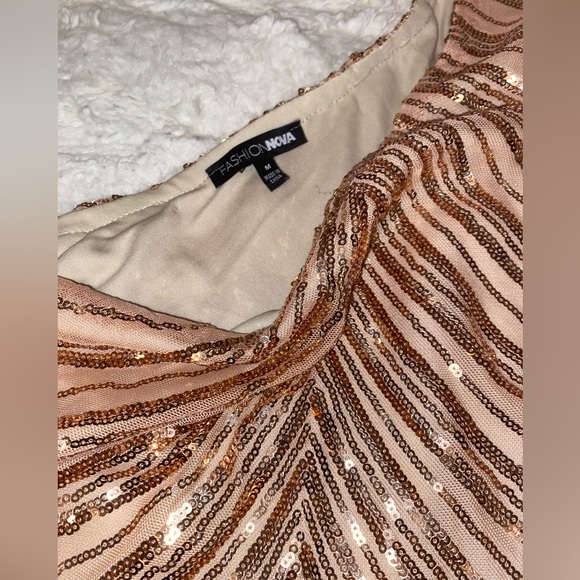 Fashion Nova Sequin One Shoulder Dress - Picture 5 of 5